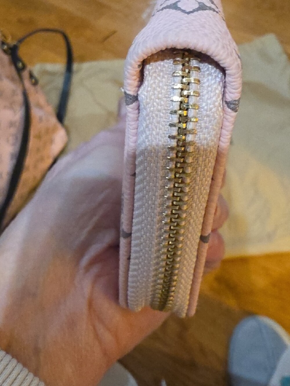 Pink Monogram Shoulder Tote with Matching Zip Wallet - Picture 10 of 12